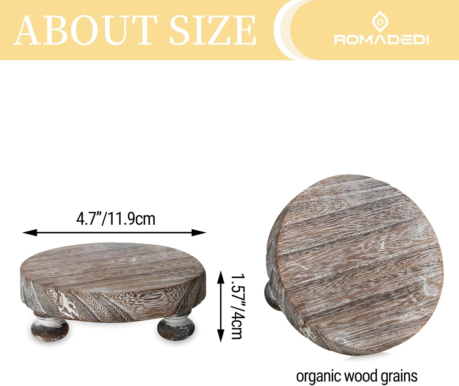 Farmhouse Wood Riser for Display- Rustic Decor Mini Wooden Pedestal Stand / Whitewashed / Set of 4
