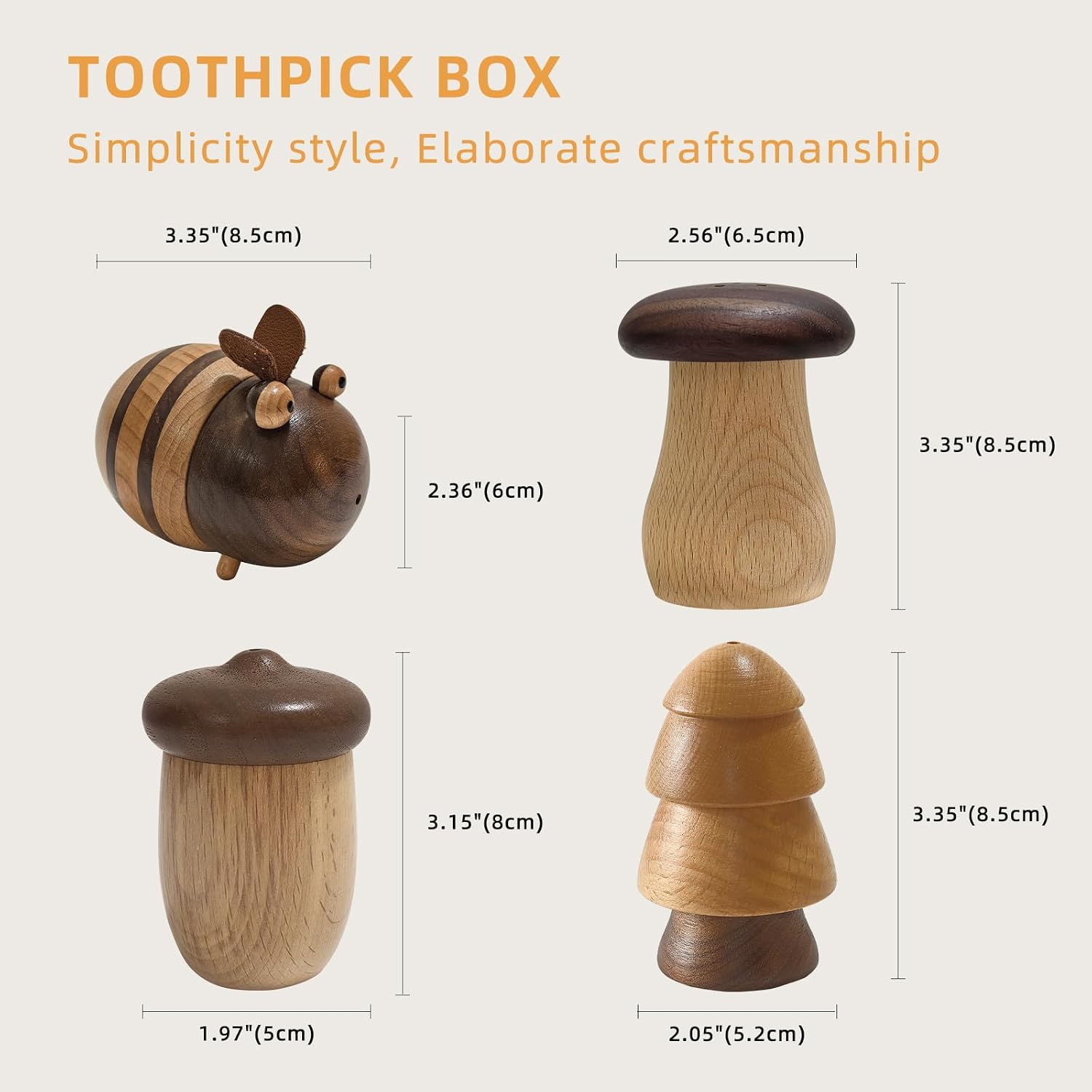Mushroom Toothpicks Holder / 2.christmas Tree / Set of 390