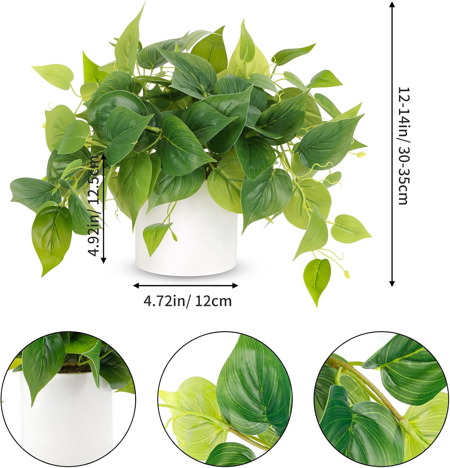 Faux Plants Indoor / White Ceramic Pot