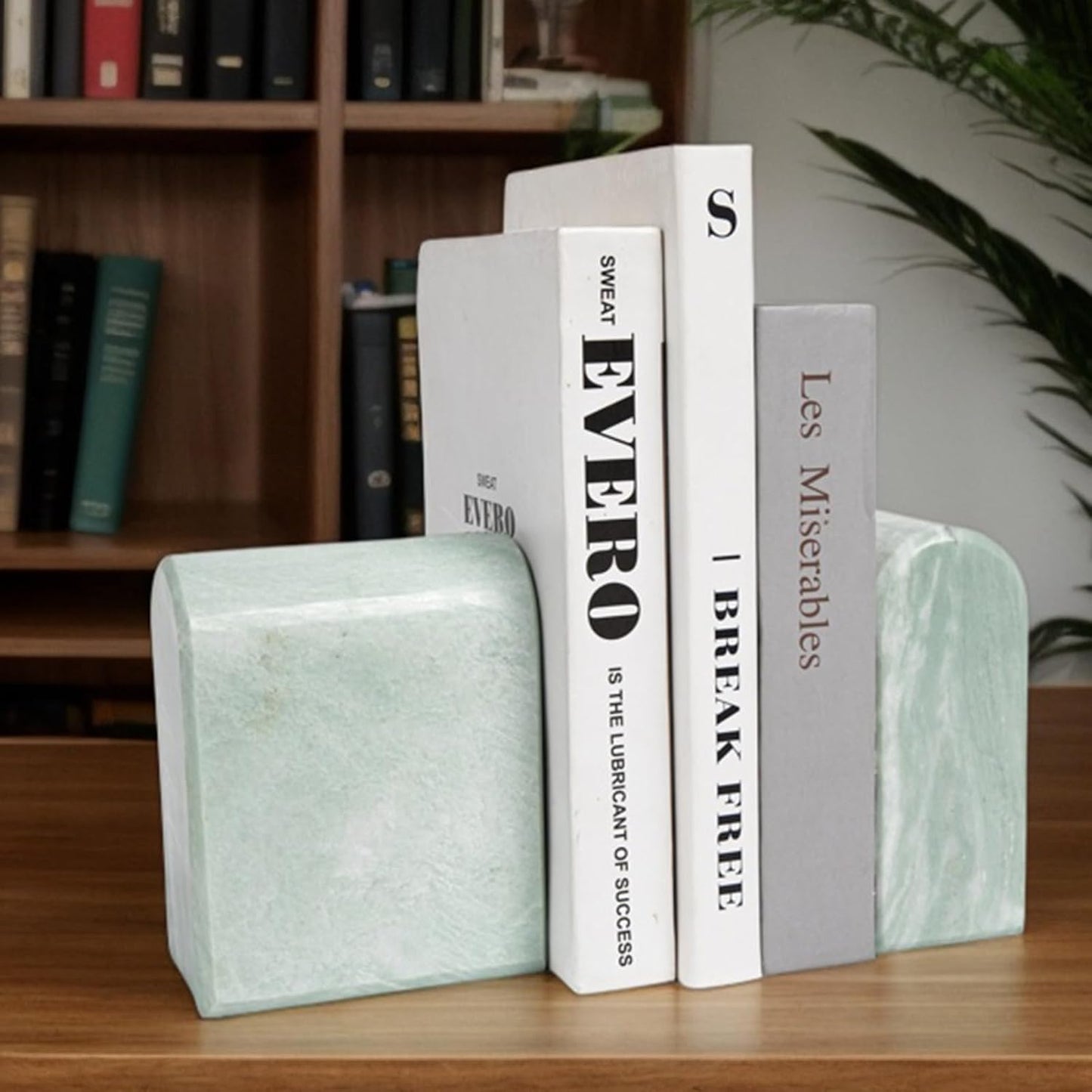 Marble Bookends / Stone Bookends Decorative / 2.5 x 4.7 x 5.7 / Light Green
