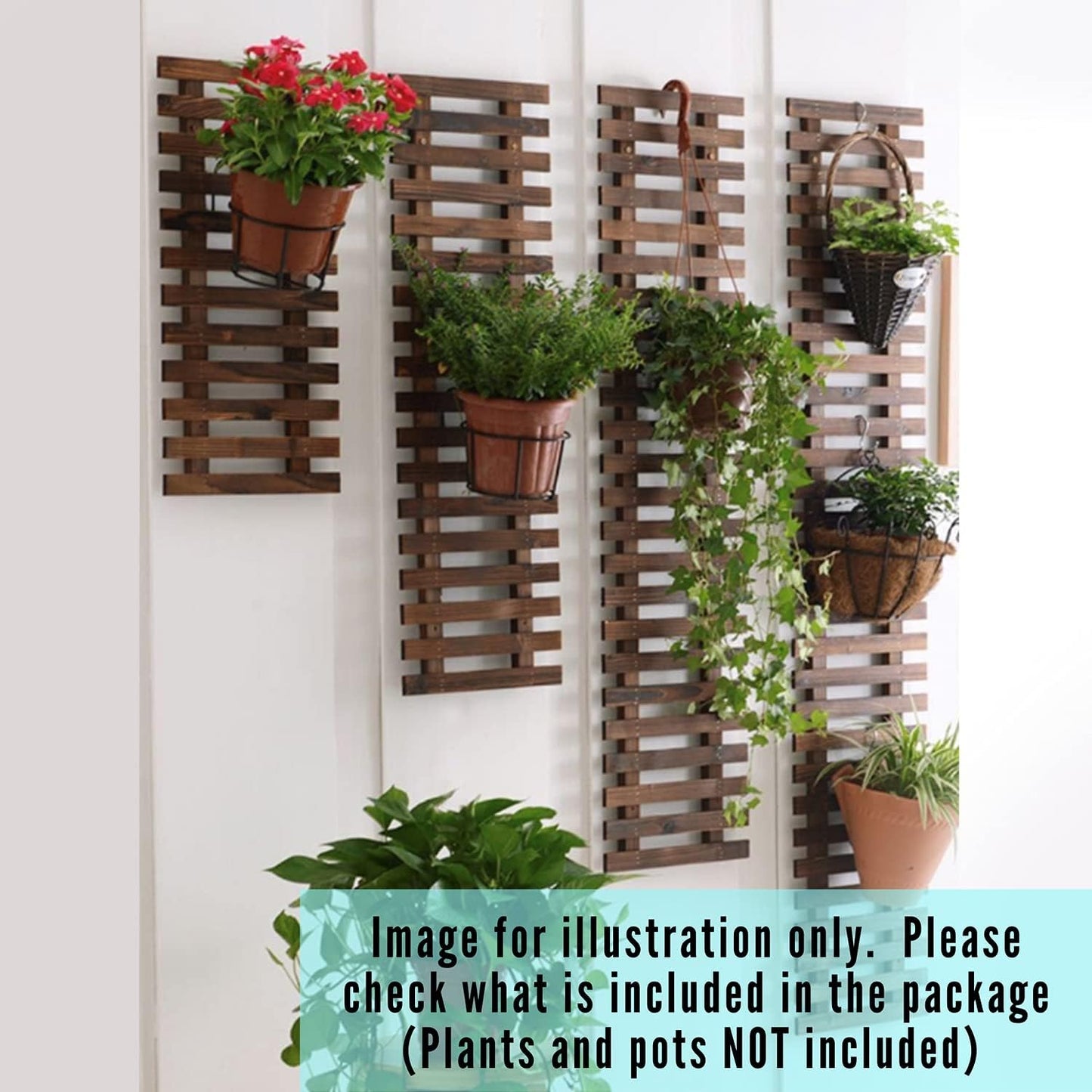 ShopLaLa Wall Planter for Climbing Plants Outdoor (150cm) Hanging Planters | Wooden Living Vertical Garden Outdoor