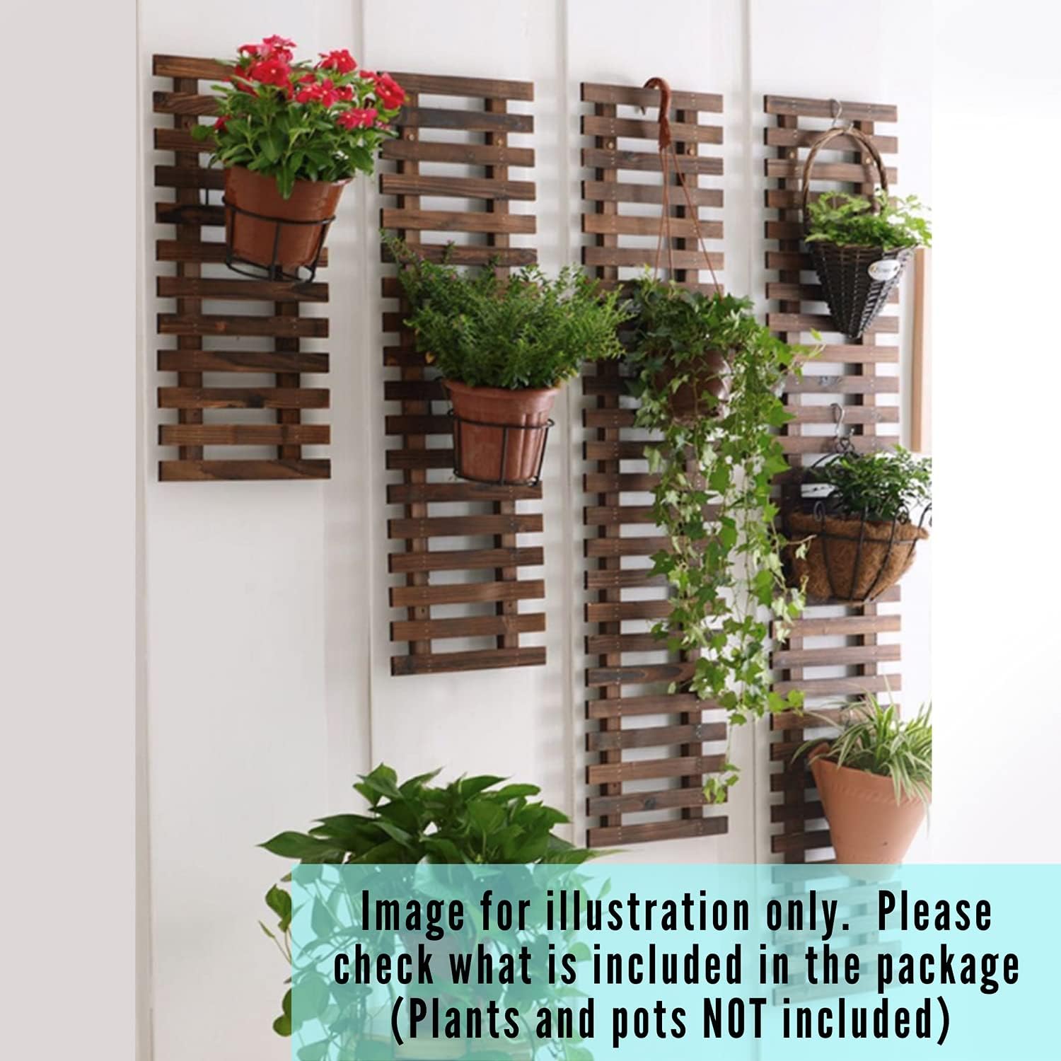 ShopLaLa Wall Planter for Climbing Plants Outdoor (150cm) Hanging Planters | Wooden Living Vertical Garden Outdoor