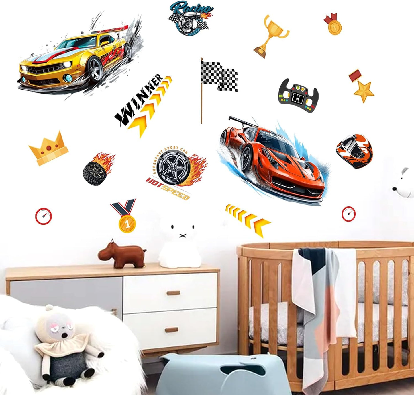 3D Wall Stickers Speed Car / Racing Car