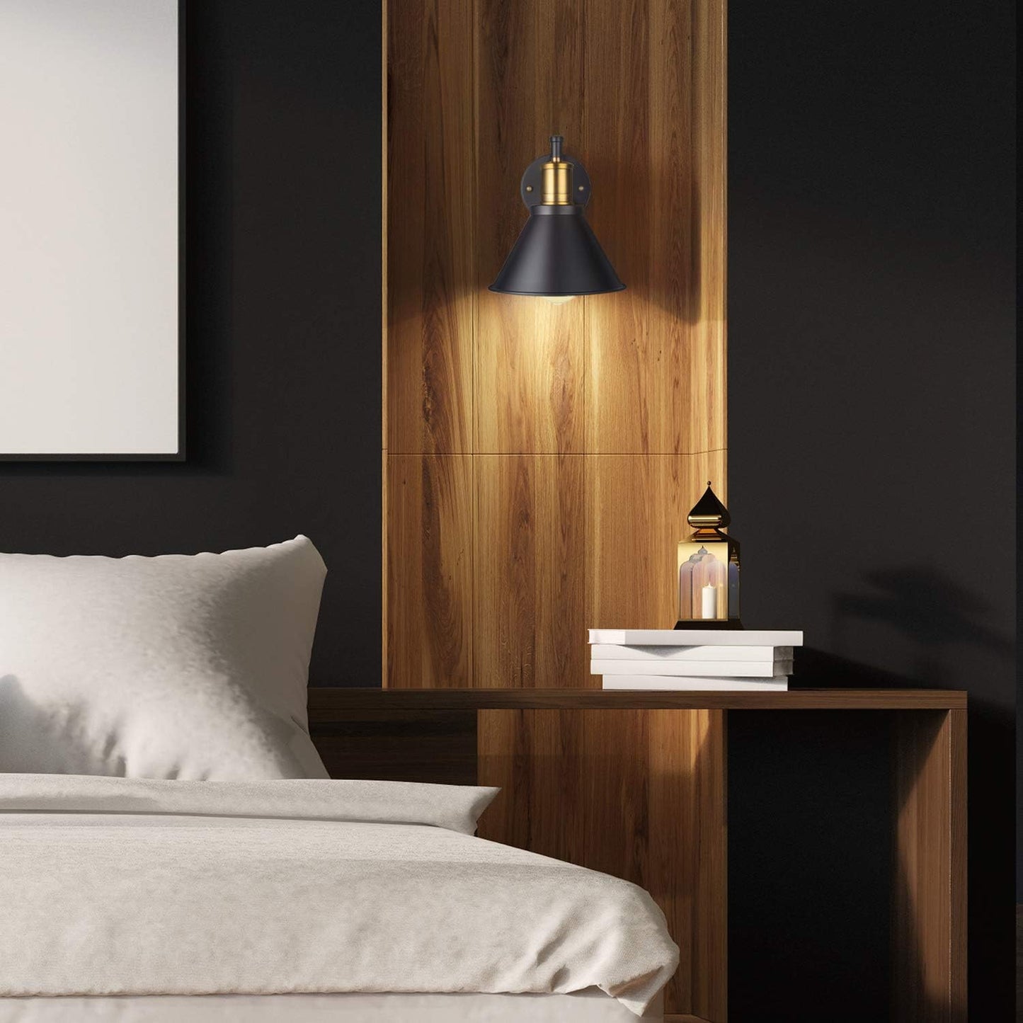 Swing Arm Wall Lamp Plug-in Cord Industrial Wall Sconce, Bronze and Black Finish,with On/Off Switch, E26 Base,1-Light
