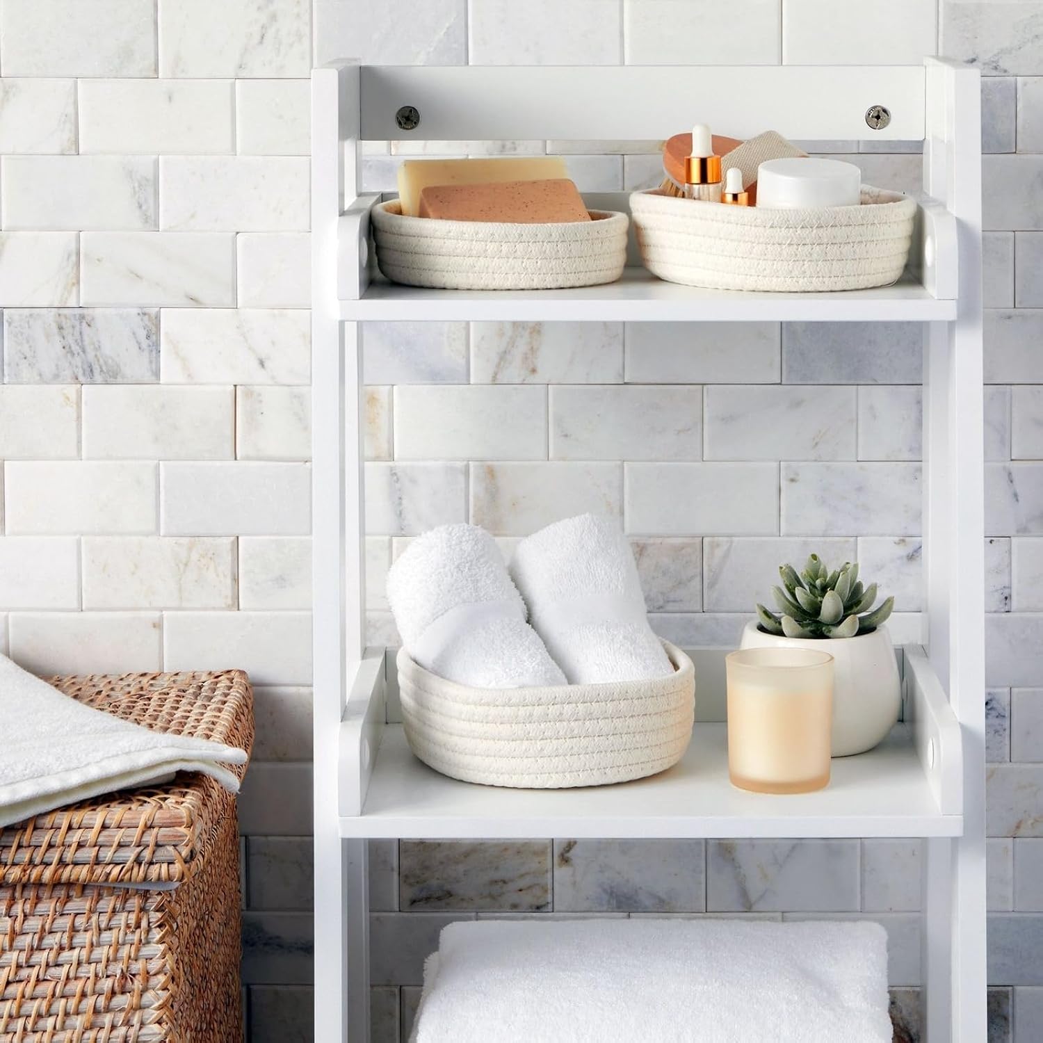 Cotton Woven Basket / White