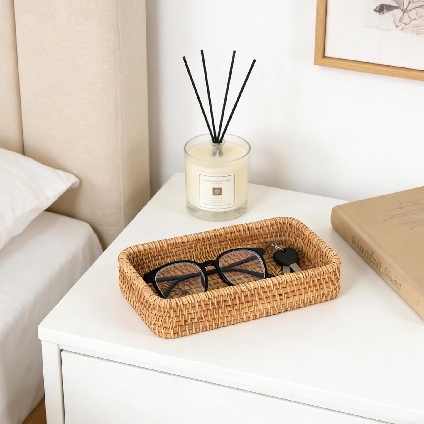 Small Rattan Serving Tray / 8.2 x 4.3 / XS / Natural