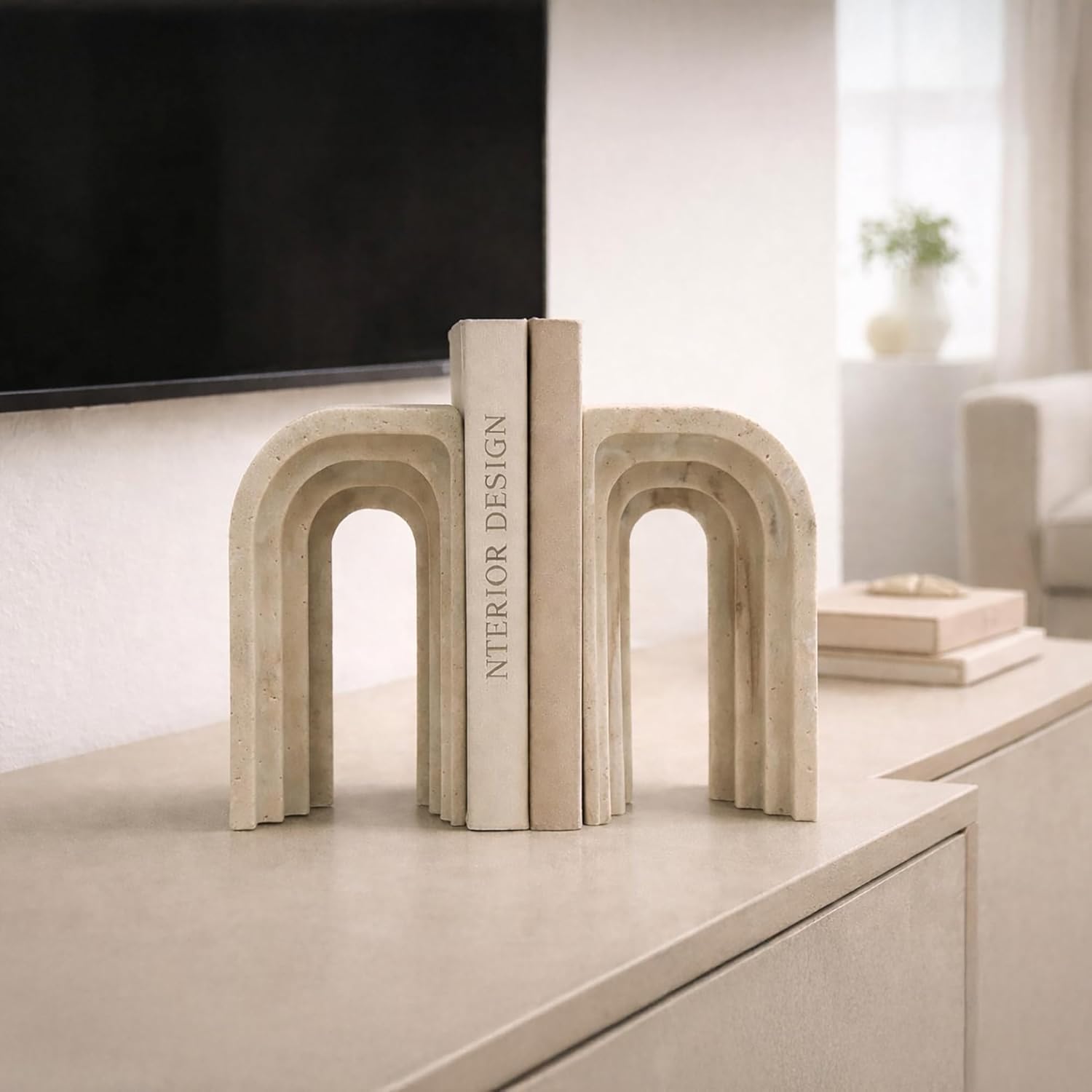 Decorative Bookends / Stone-Inspired Composite Bookends