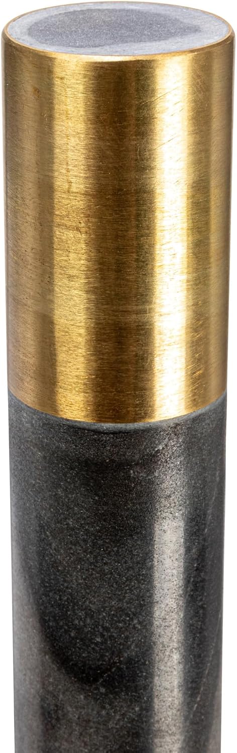 Modern Marble Paper Towel Holder with Brass Detail, Grey