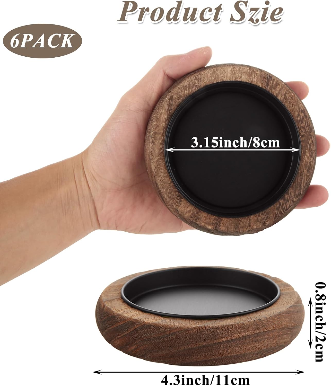 Wooden Candle Holder Farmhouse Decor / Set of 6