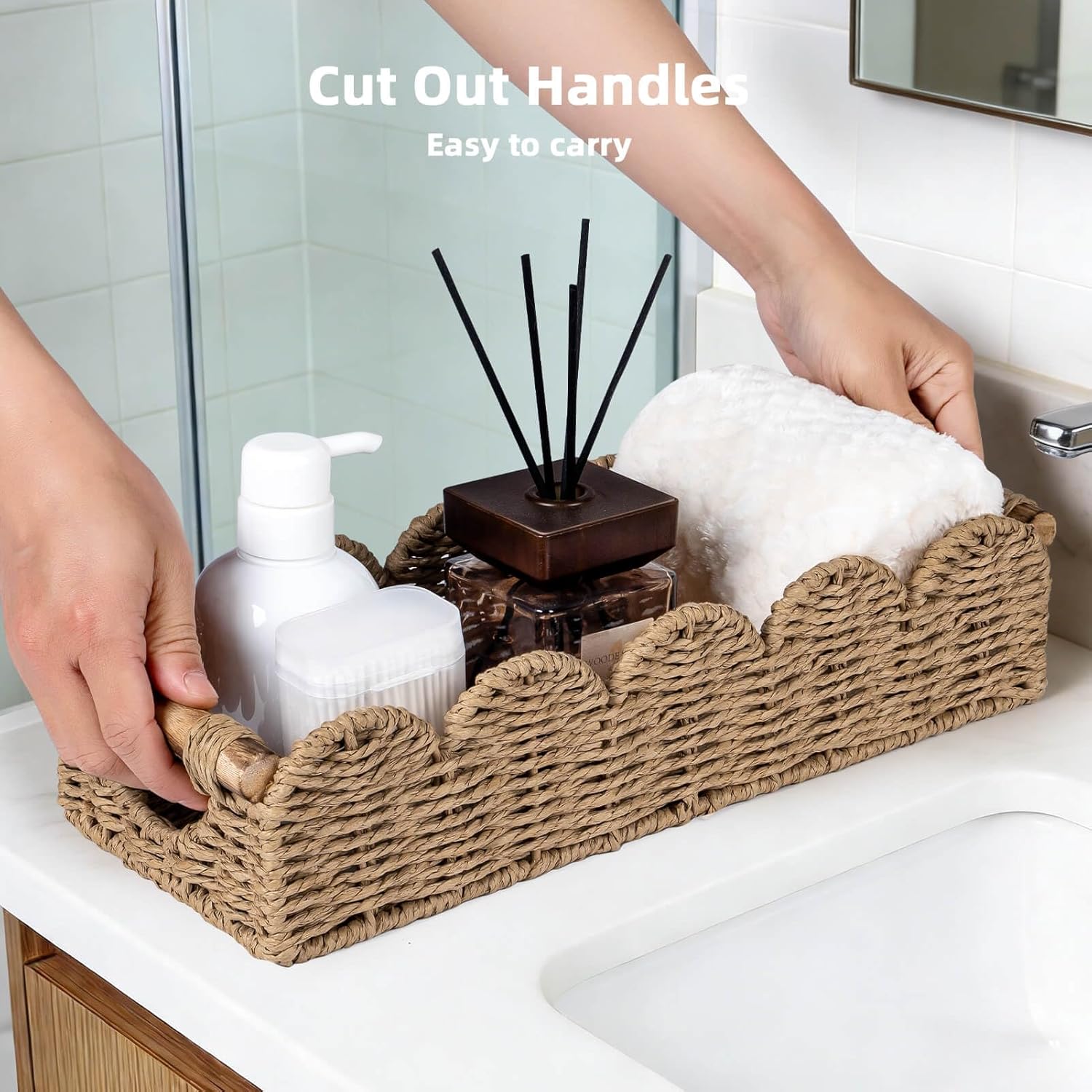 Back of Toilet Paper Storage Baskets Tray / Neutral