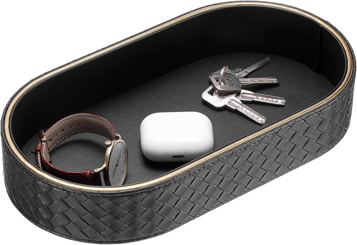 PU Leather Tray / 11 x 5.9 x 2 / Black