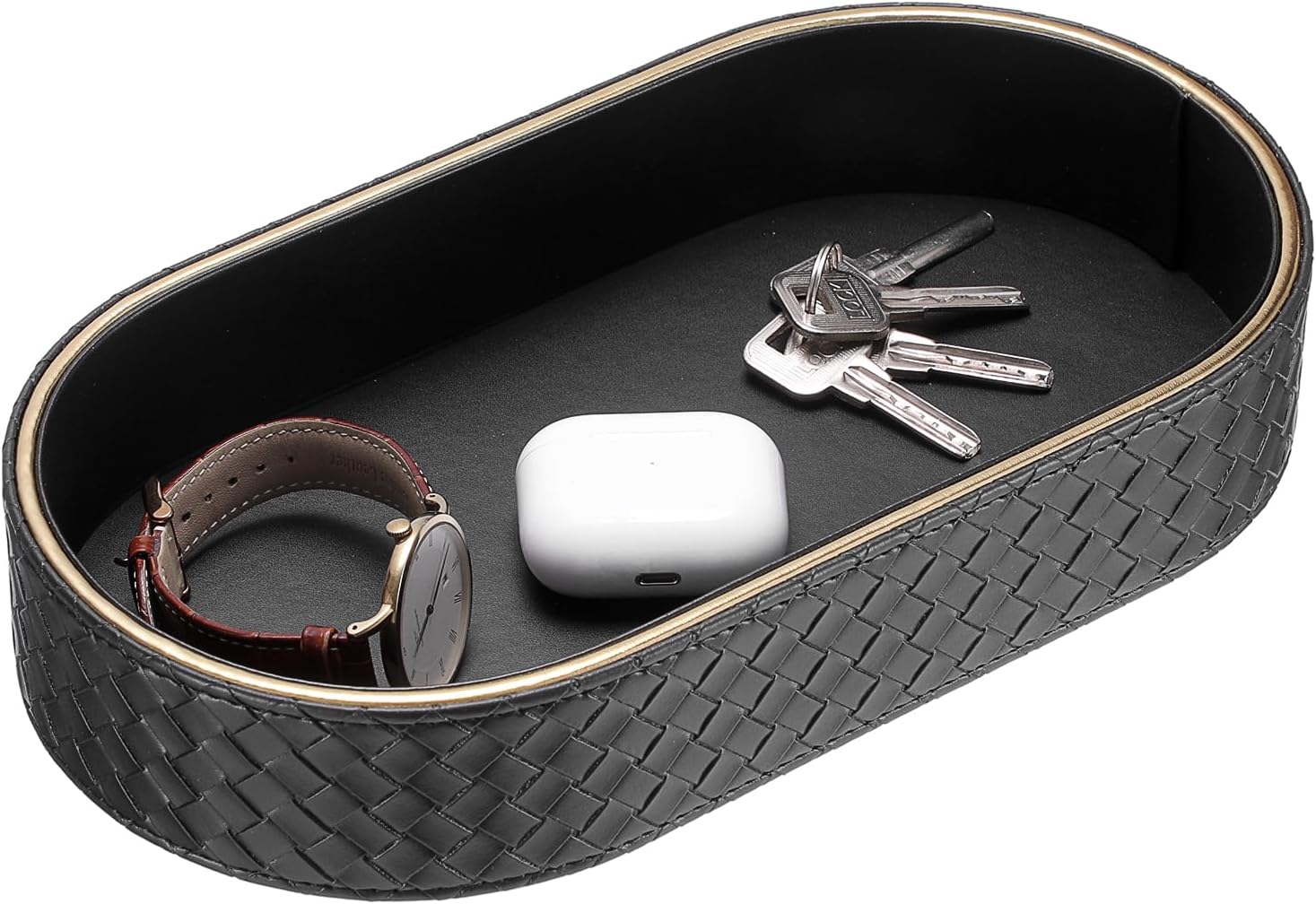 PU Leather Tray / 11 x 5.9 x 2 / Black