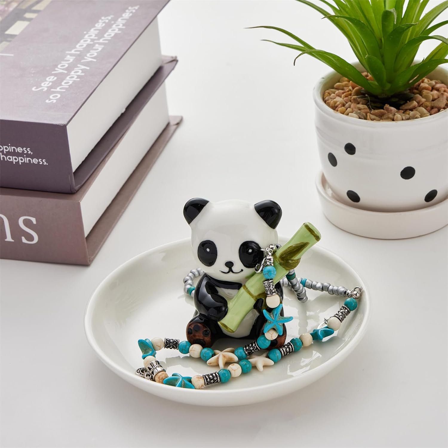 Ceramic Jewelry Holder Ring Dish Jewelry Tray / Panda