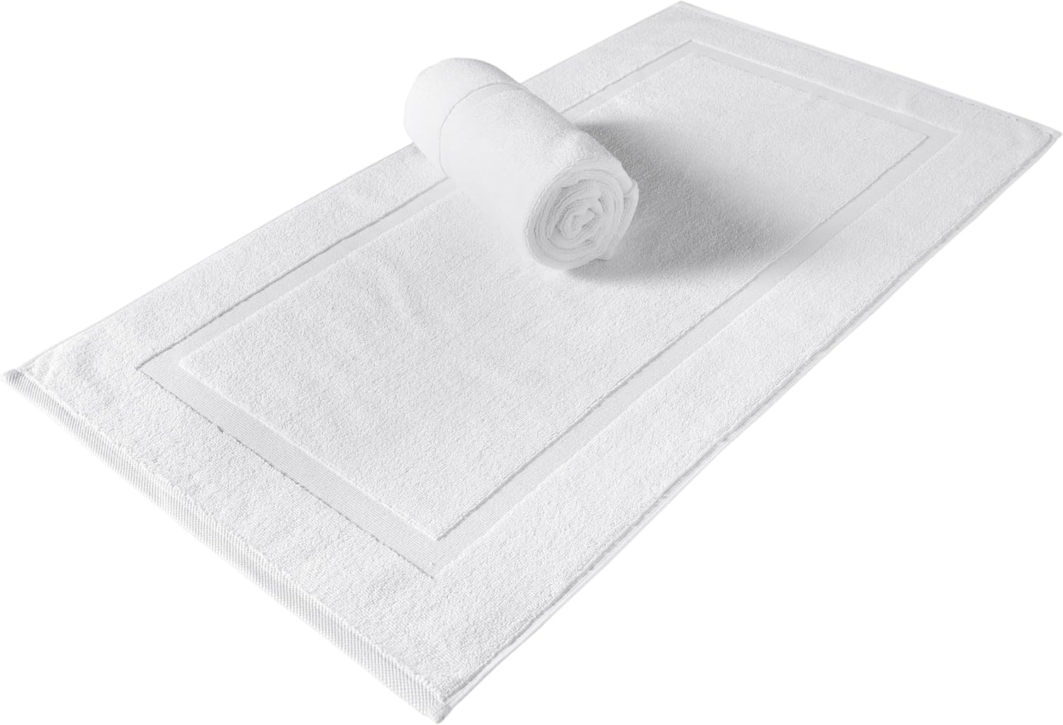 SALBAKOS 2-Piece 100% Turkish Cotton Bath Mat Towel, 20x34 inch, White | Bathroom Floor Towels, Thick Soft Most