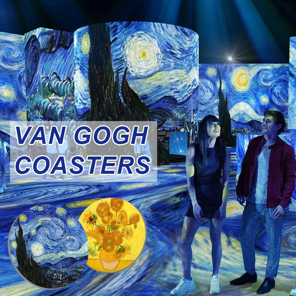 Coasters for Drinks Ceramic Art Coasters Set / Van Gogh / Set of 6