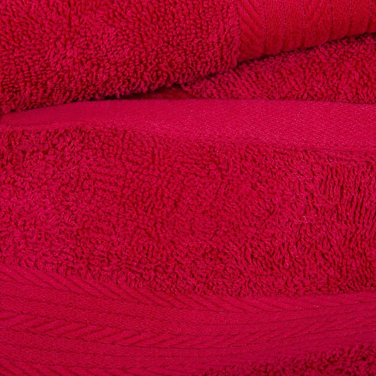 100% Cotton Hand Towels 18x28 Inches, 600 GSM, Soft & Absorbent, Set of 12, Red