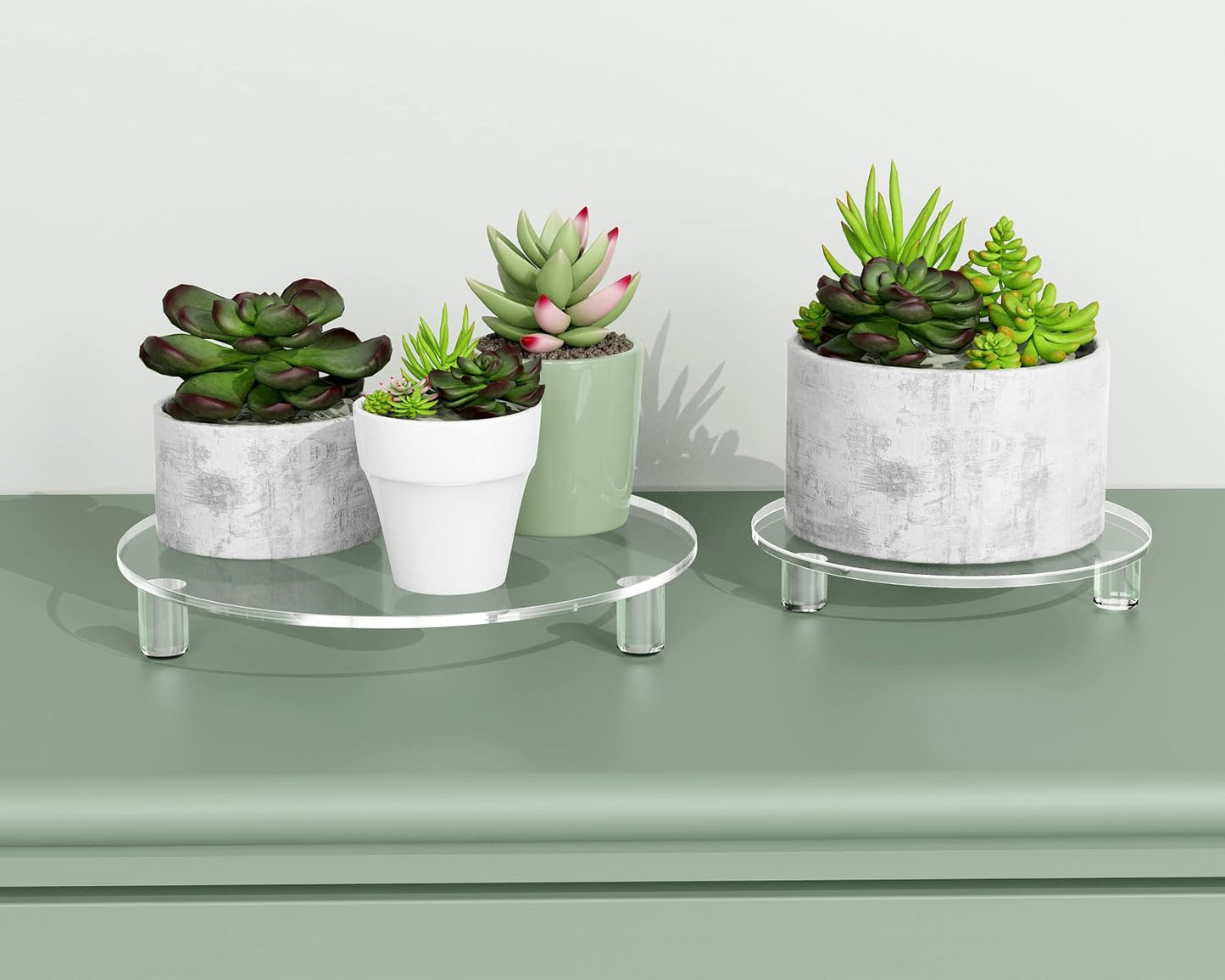 Decorative Modern Acrylic Tray / 10-inch Clear / 10 Inch / Set of 2