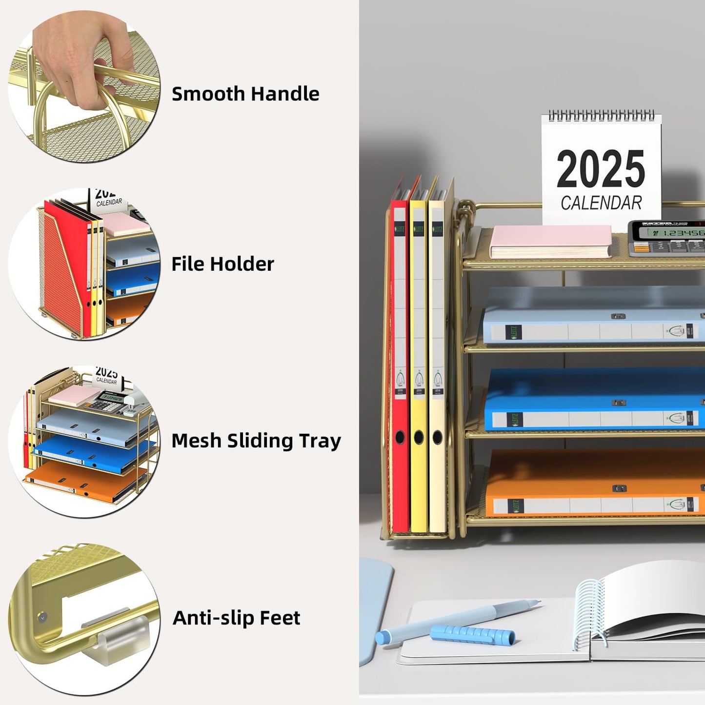 Spacrea Desk Organizers and Accessories, Paper Organizer for Desk with File organizer, Desk Accessories & Workspace
