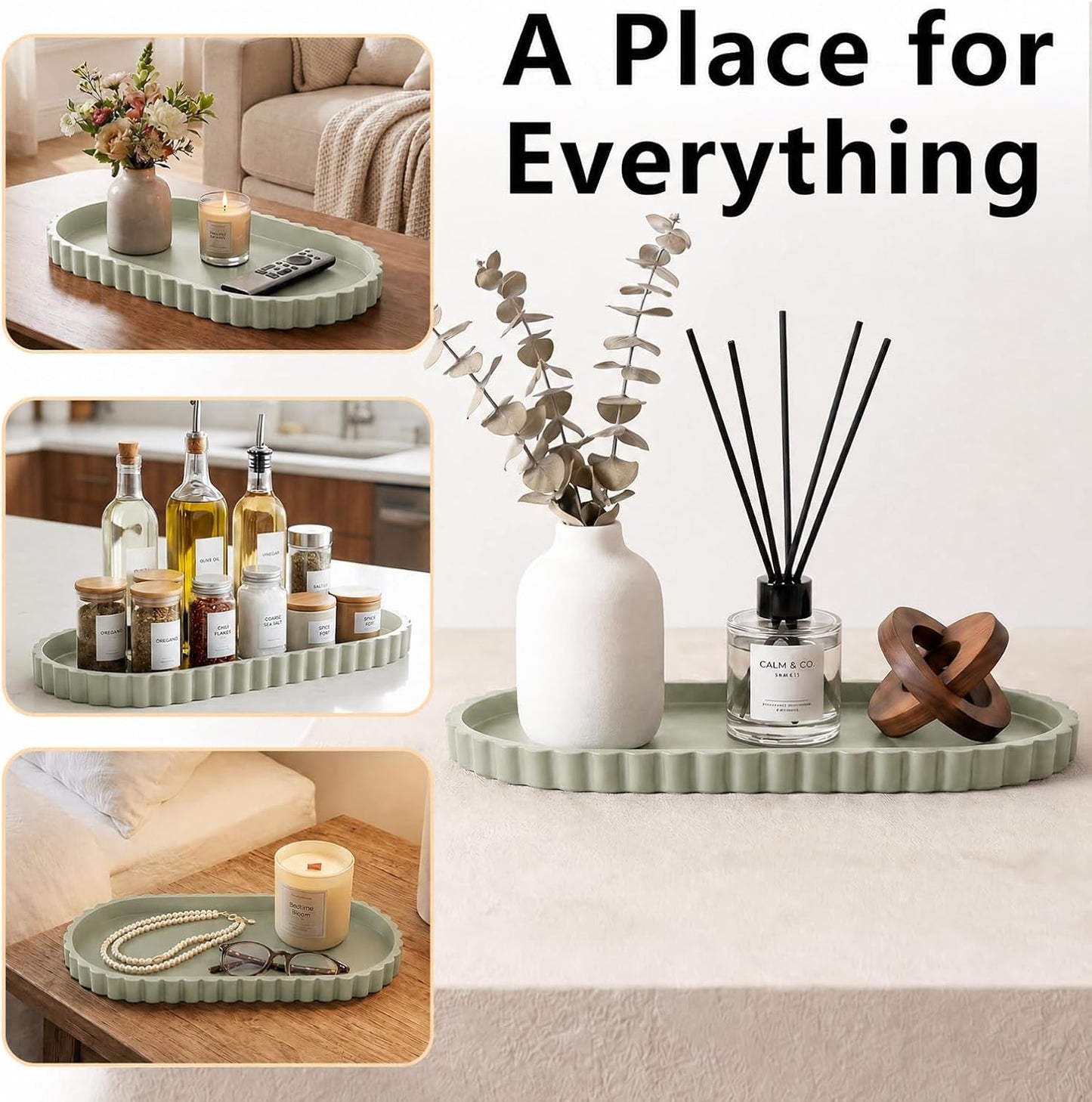 Silicone Bathroom Tray / Matcha / 12 x 5.3 x 0.8