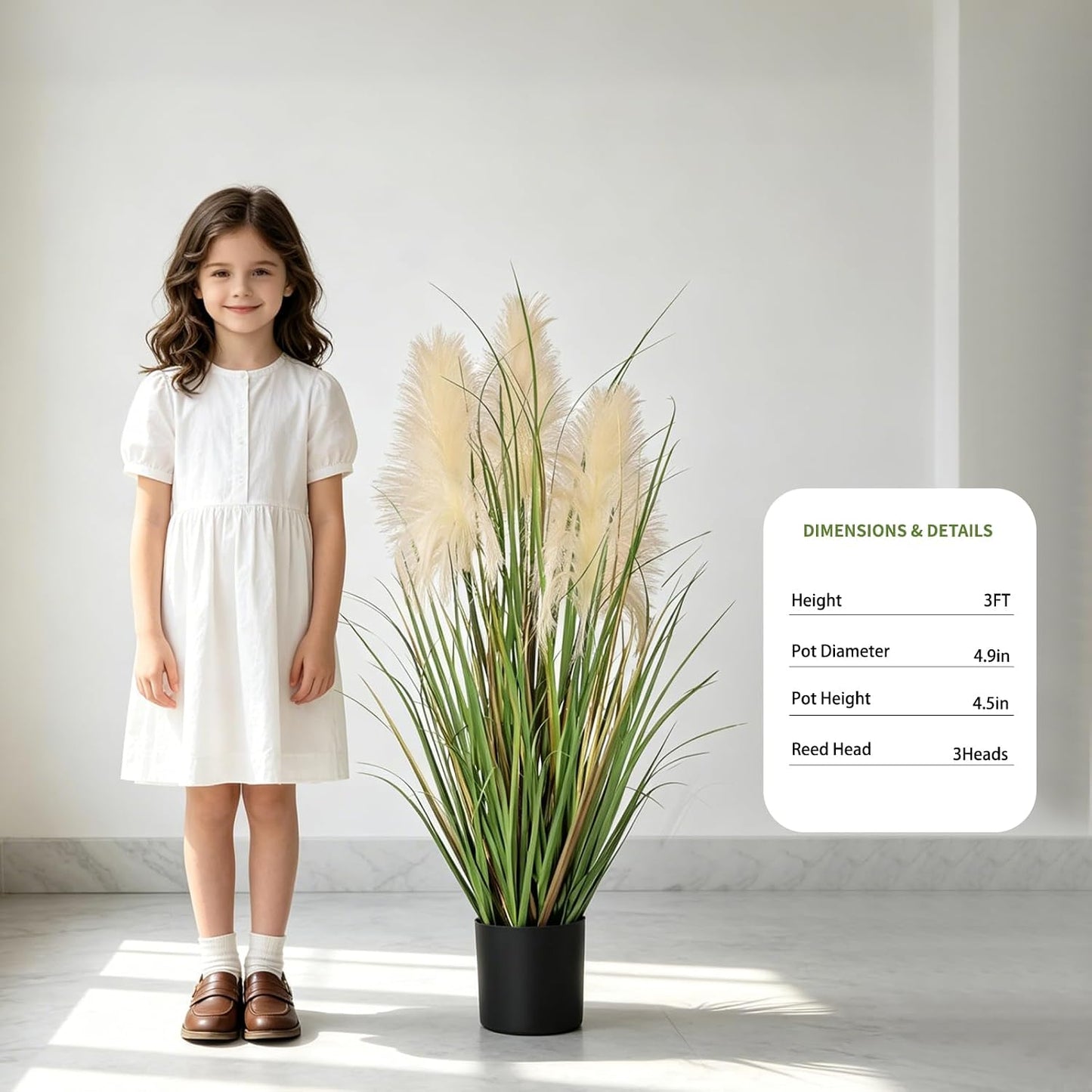 Boho Fake Onion Grass Plant Indoor Outdoor / 3ft-1 / 3 Inch