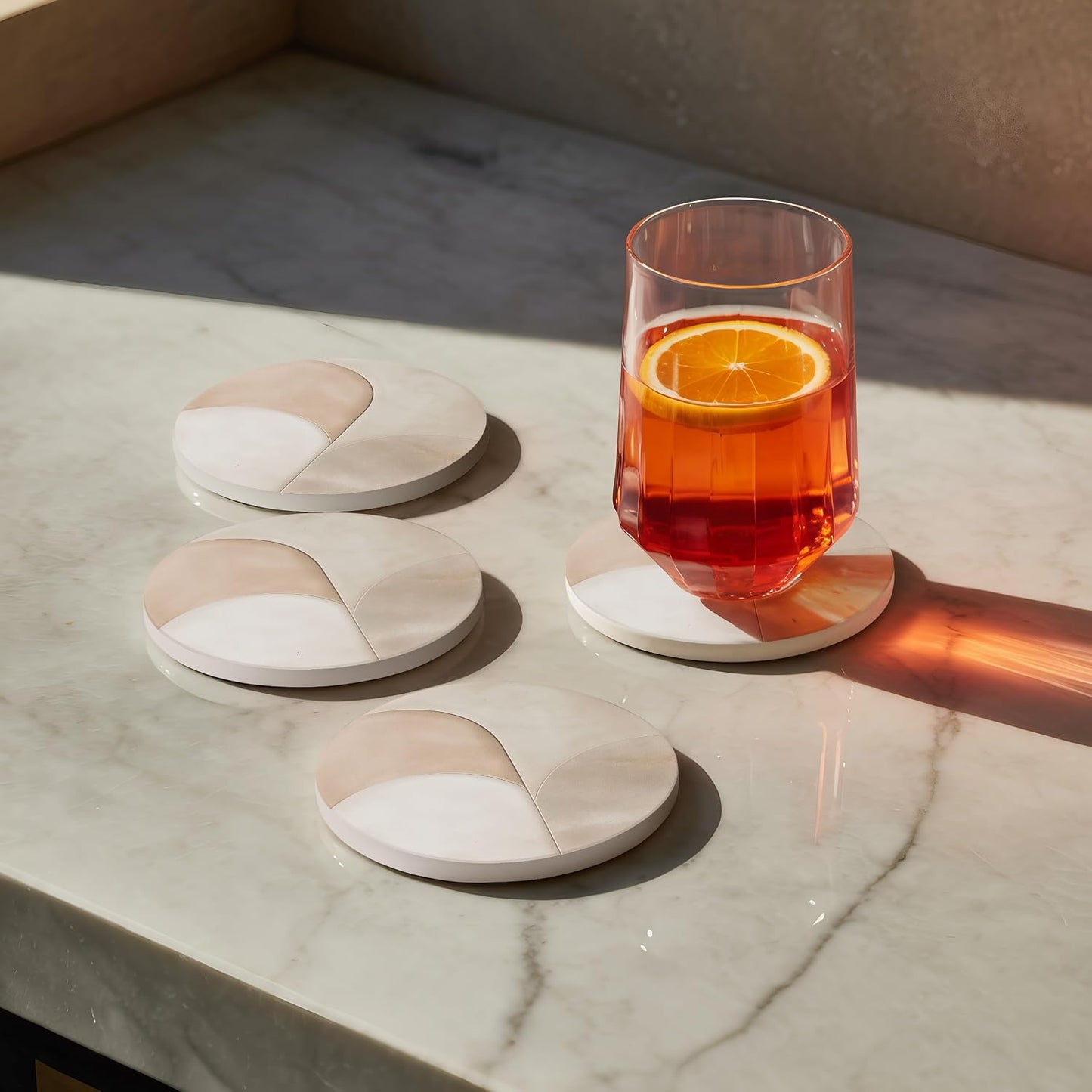 Holder / Modern Marble Look / Clay 2 / Set of 4