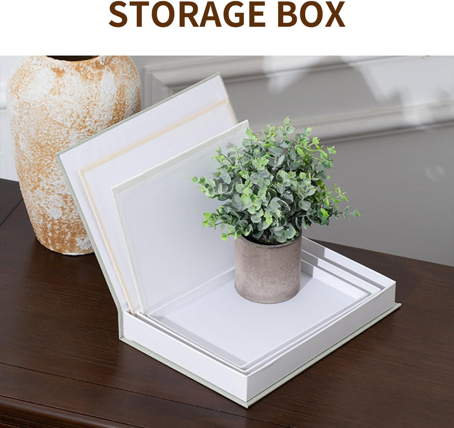 Faux Books Storage Box / Beige / Set of 3
