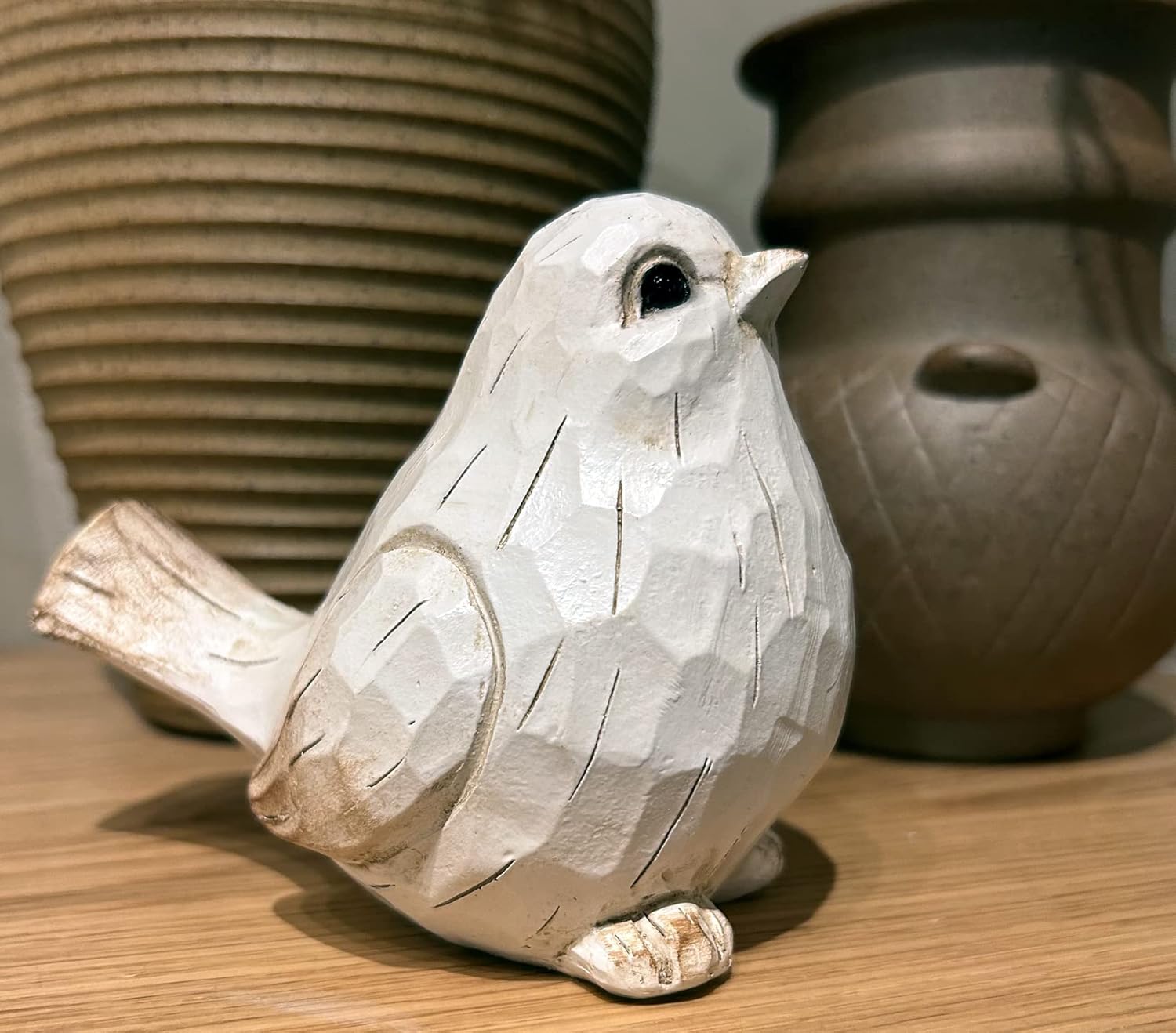 New Modern Farmhouse Bird Figurine / Distressed / White