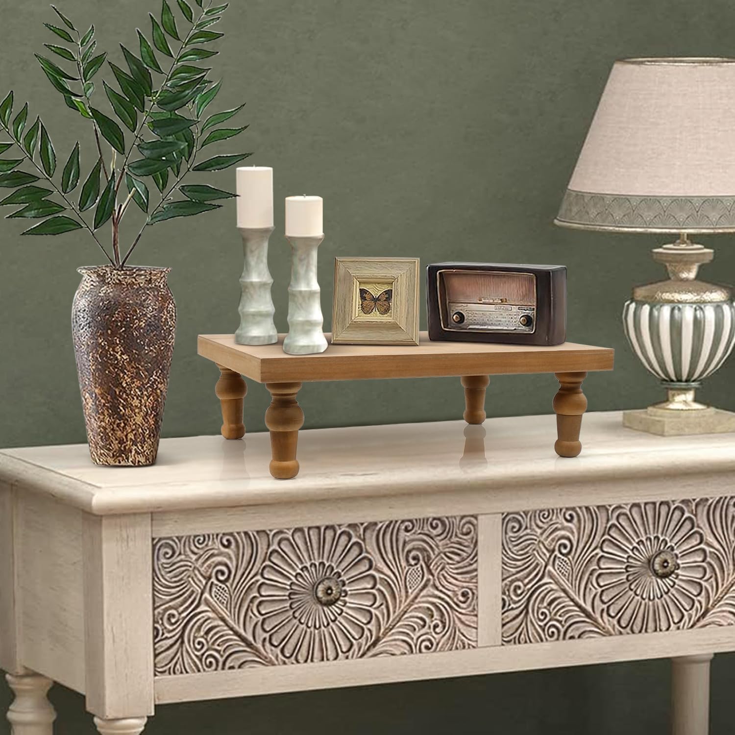 Farmhouse Pedestal Stand / Wood