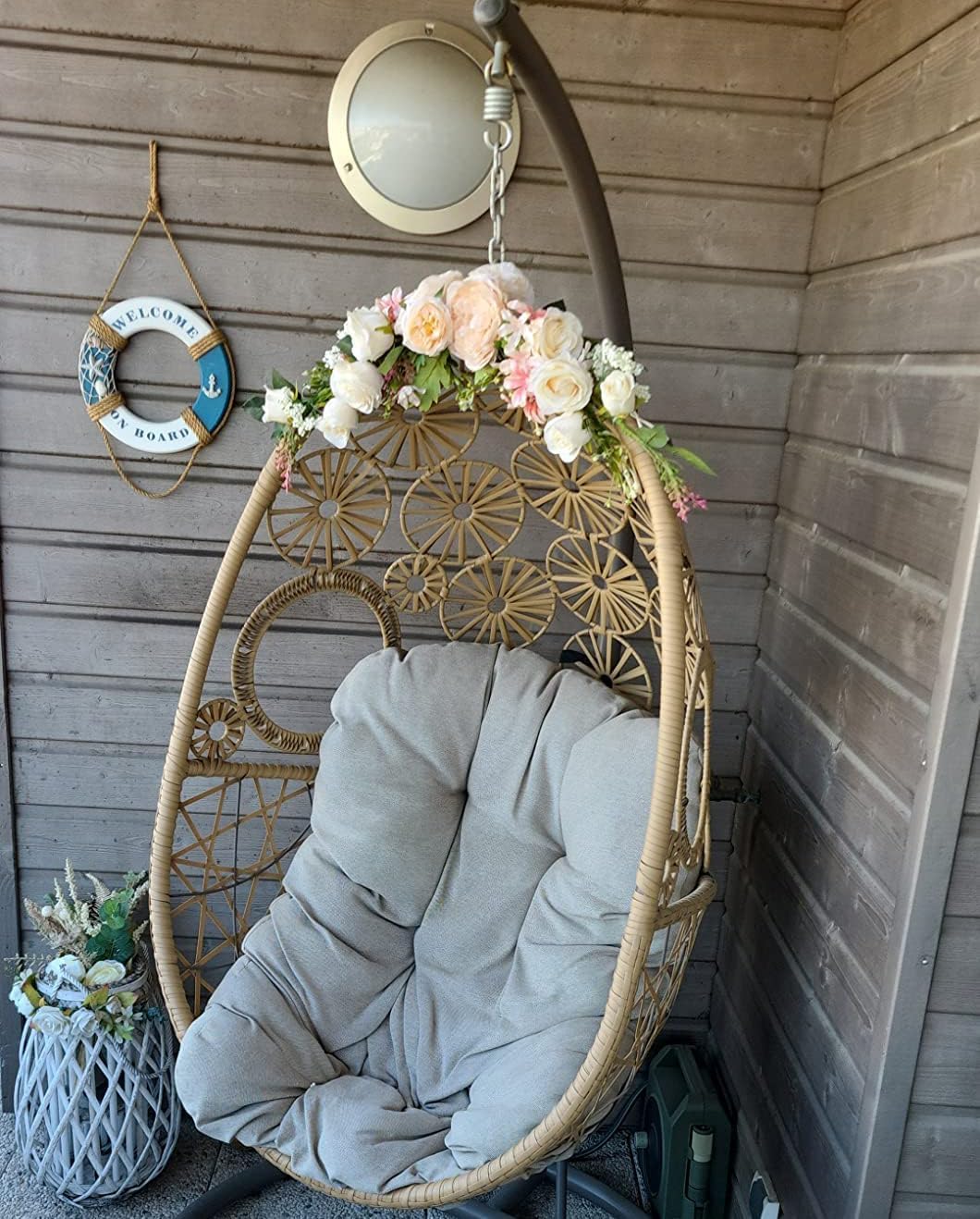 Artificial Flower Swag for Door / Champagne