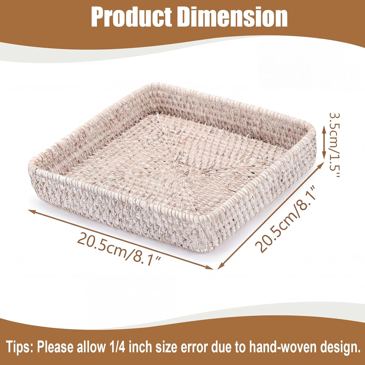 Small Remote Basket / White / 8.1 x 1.5 x 8.1
