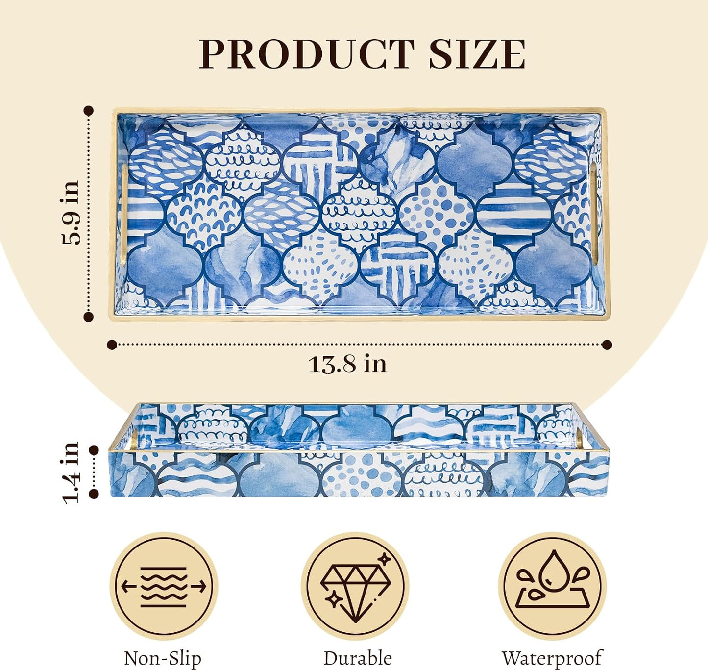 Decorative Trays / Plastic Vanity Tray / Bohemian-1