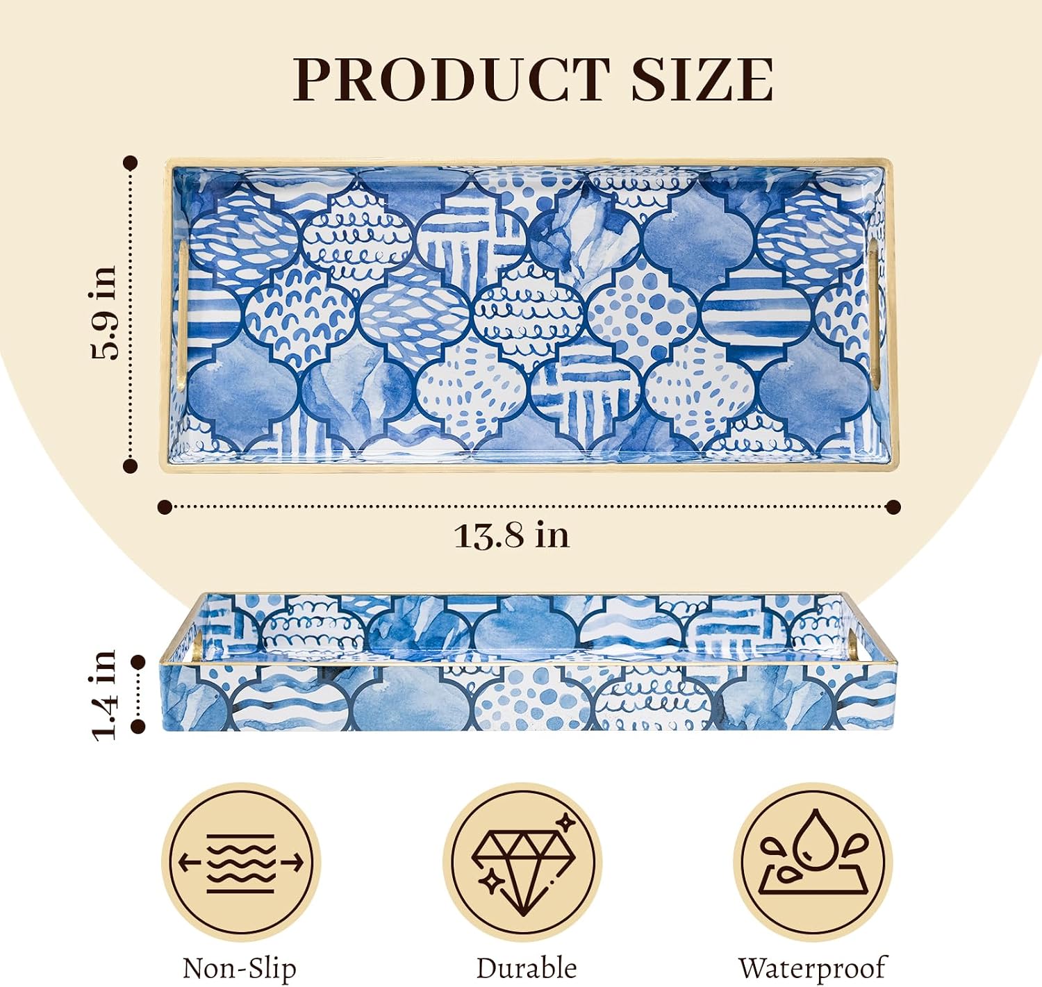 Decorative Trays / Plastic Vanity Tray / Bohemian-1