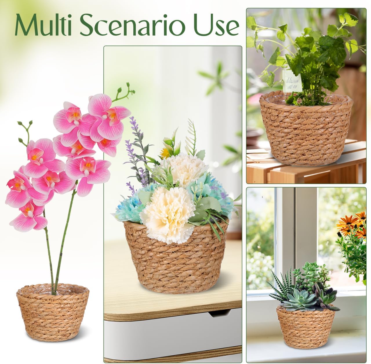 Wicker Planter / Hand-Woven Planter Basket