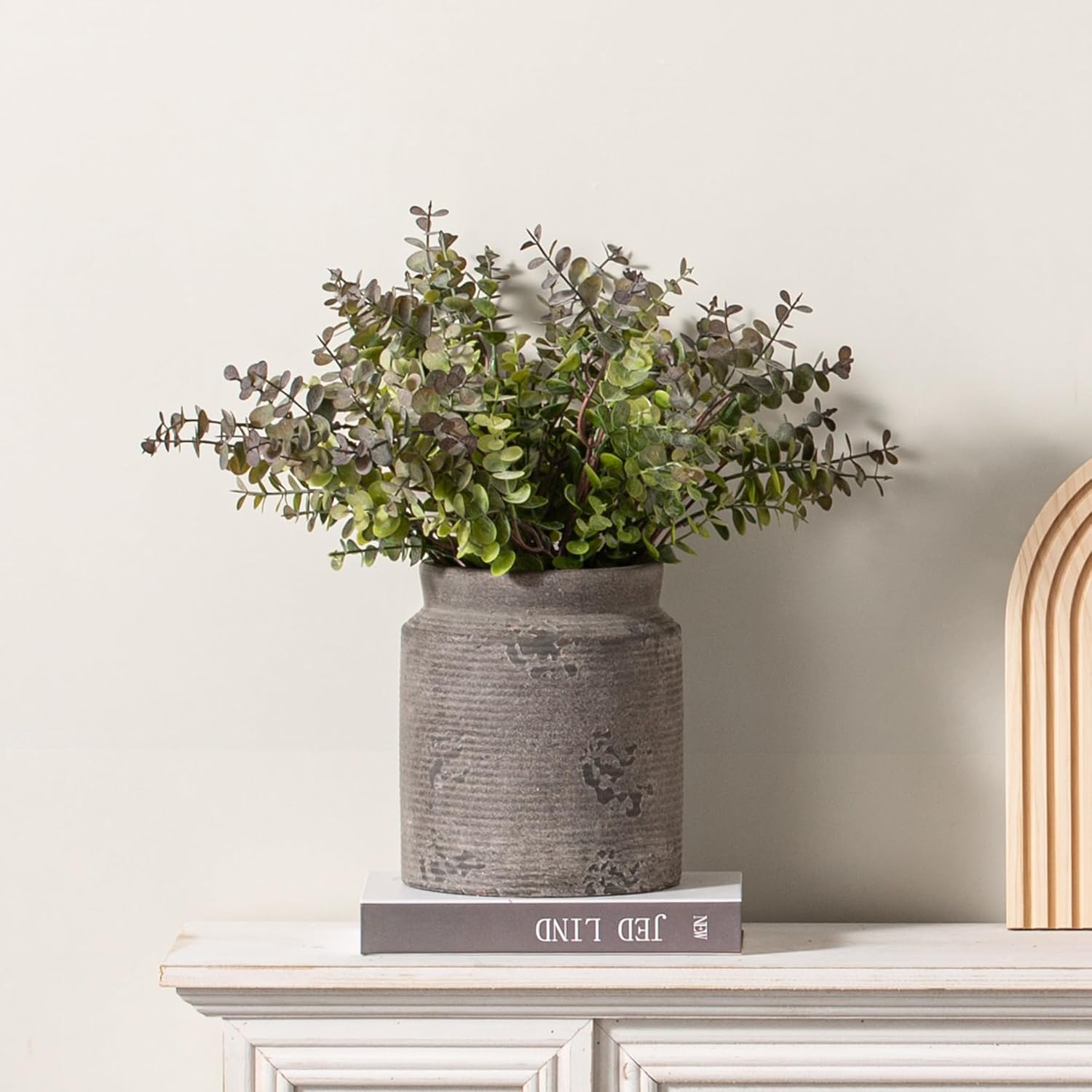 Ceramic Flower Vase Farmhouse Rustic Vase / 01-m-dark Gray / 7.5 Inch