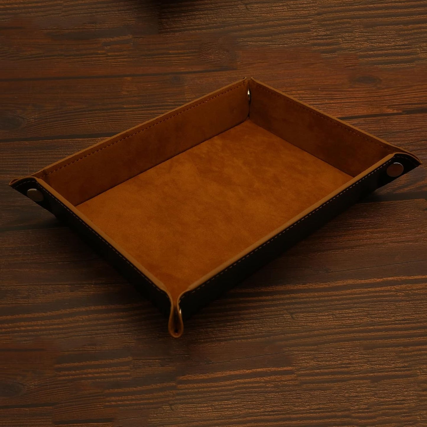Valet Organizer / Catchall Tray for Jewelry / Brown