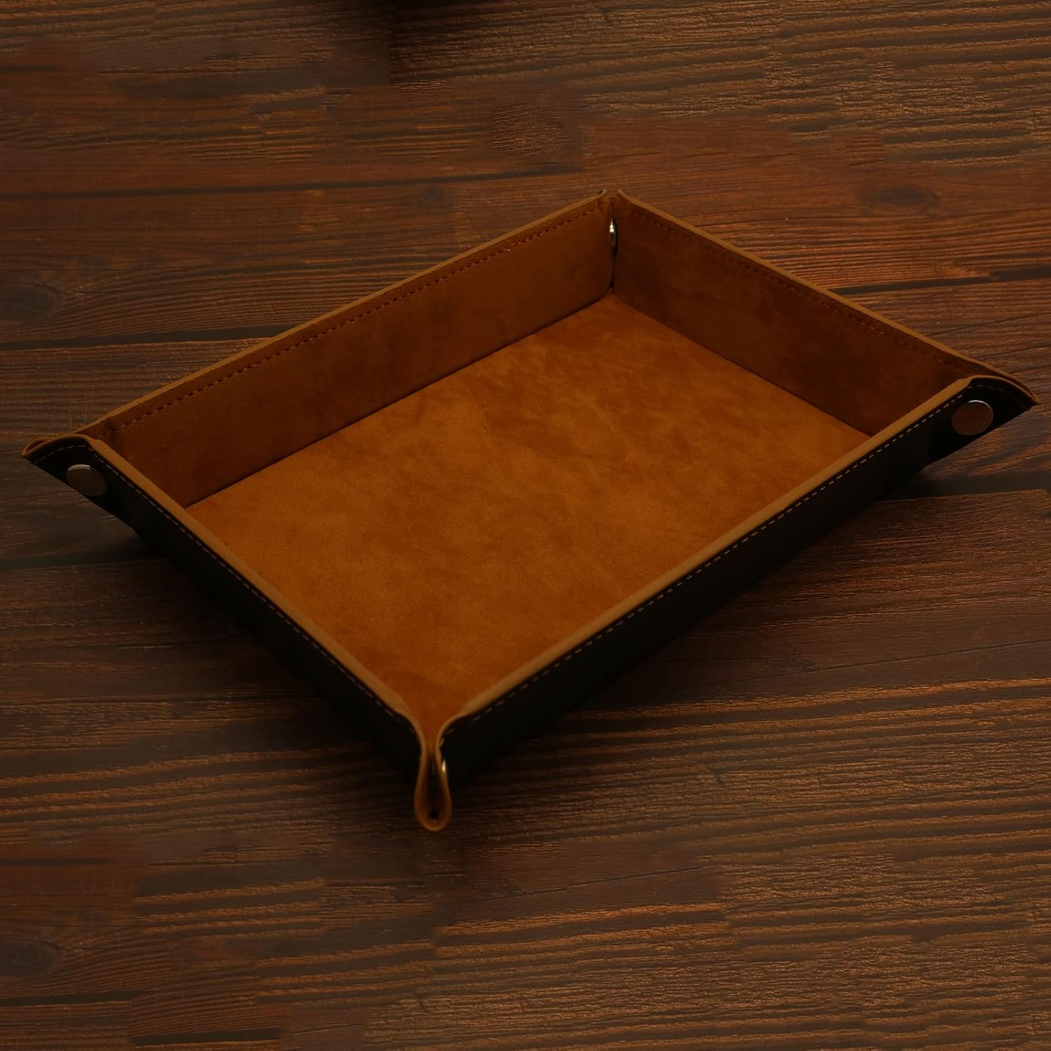 Valet Organizer / Catchall Tray for Jewelry / Brown