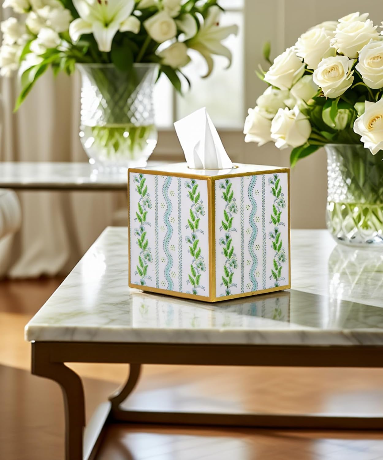 Multi Color Pink Tissue Holder / Blue & Green