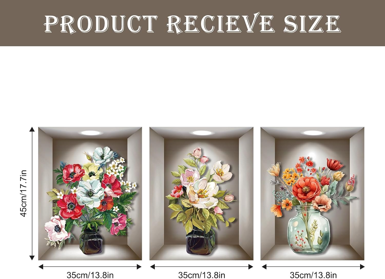 Vintage Flower Wall Art / Set of 3