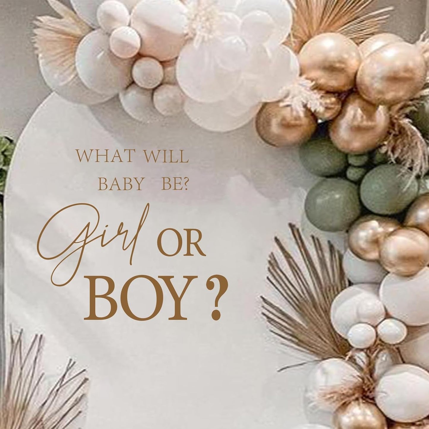 Gender Reveal Party Decal Sign Neutral Color Baby Shower Wall Stickers for Balloon / Girl or Boy