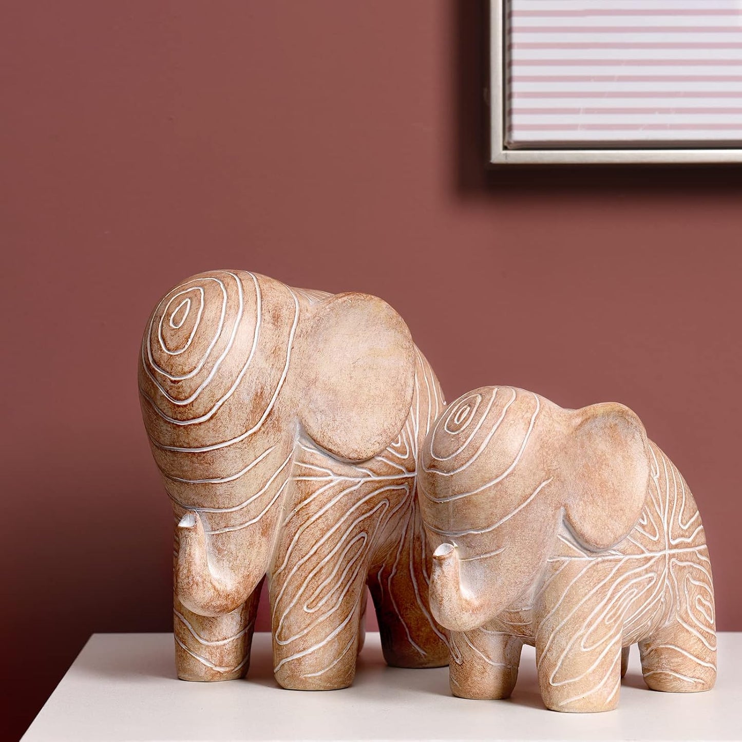 Elephant Statue / Wooden Elephant Gift for Women / Small Wood Elephant
