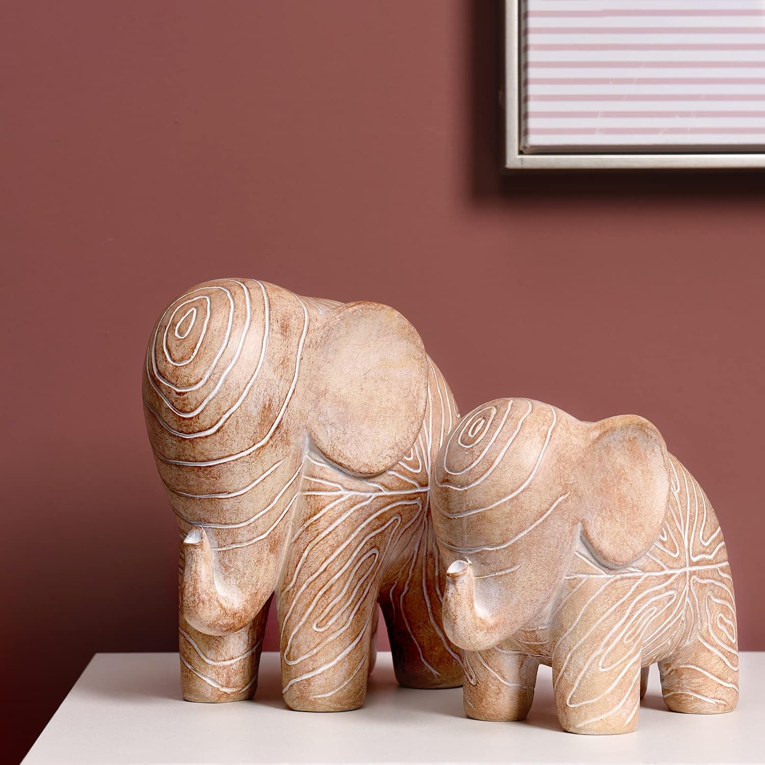 Elephant Statue / Wooden Elephant Gift for Women / Small Wood Elephant
