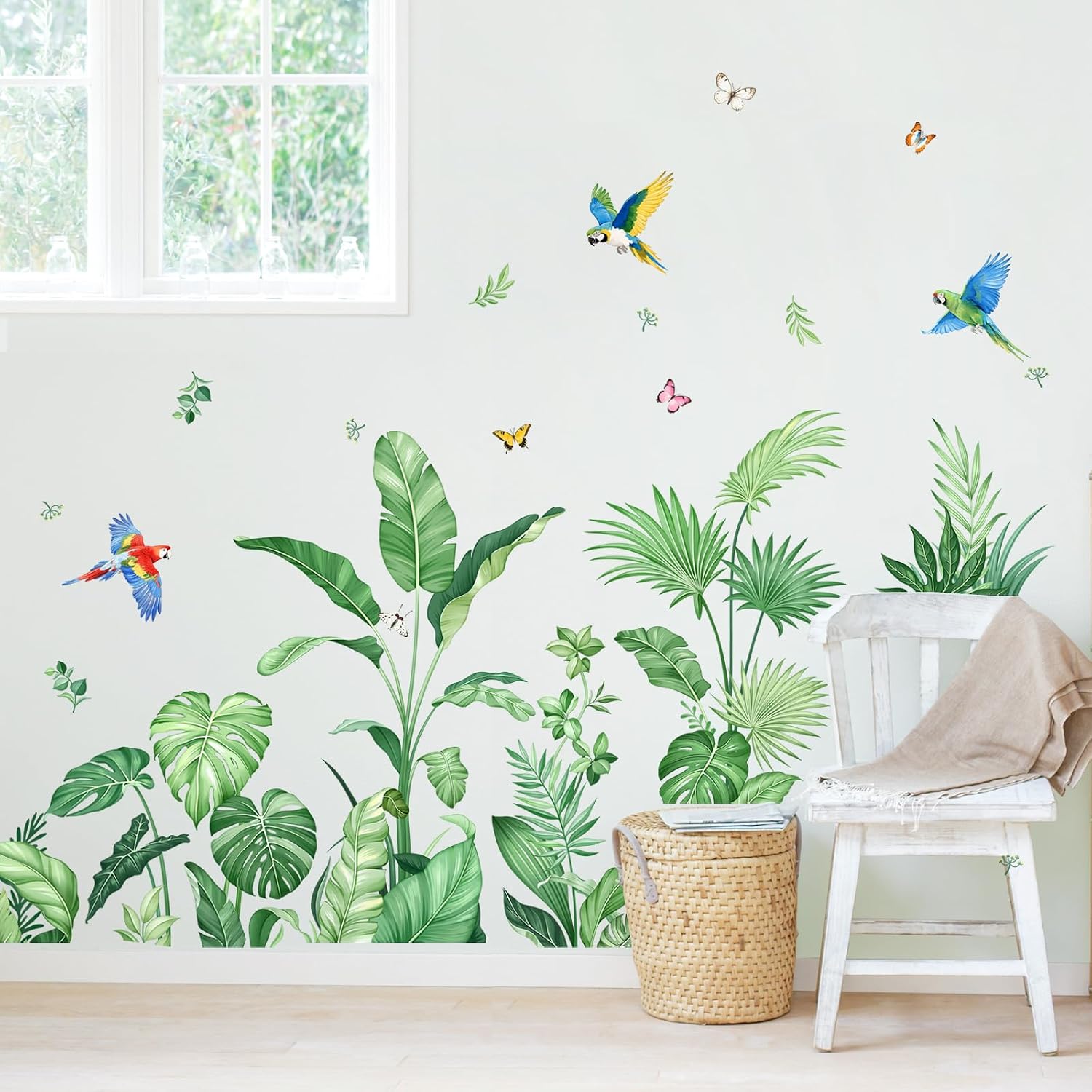Tropical Jungle Leaf Wall Decals / Green