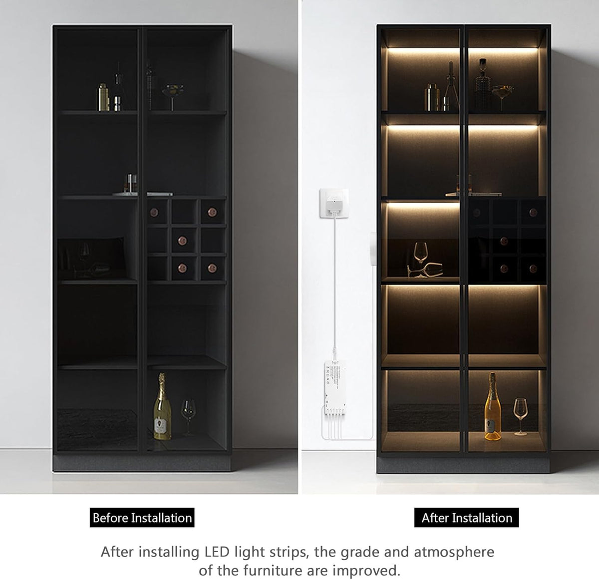 Cabinet Light COB LED Strip Lights 6-in-1 Dimmable Touch Control | for Display Cabinets, Wardrobes, Kitchen, Wine