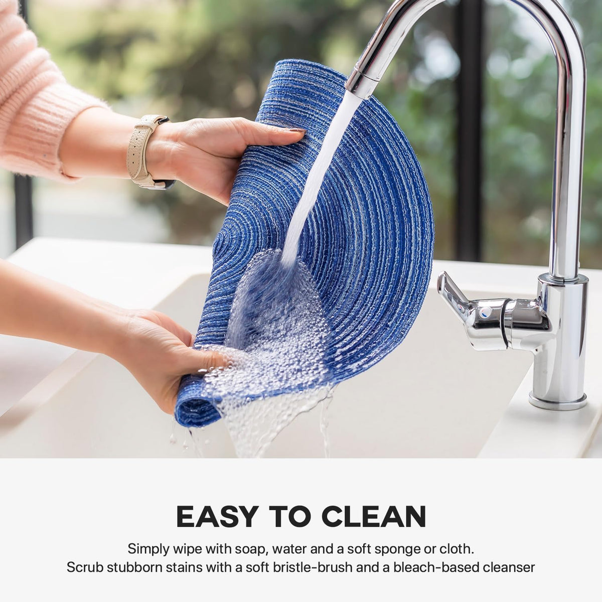 BARoyal Round Placemats Set of 12 Woven Placemats Washable Braided Table Mats for Dining Table Heat Resistant Non-Slip