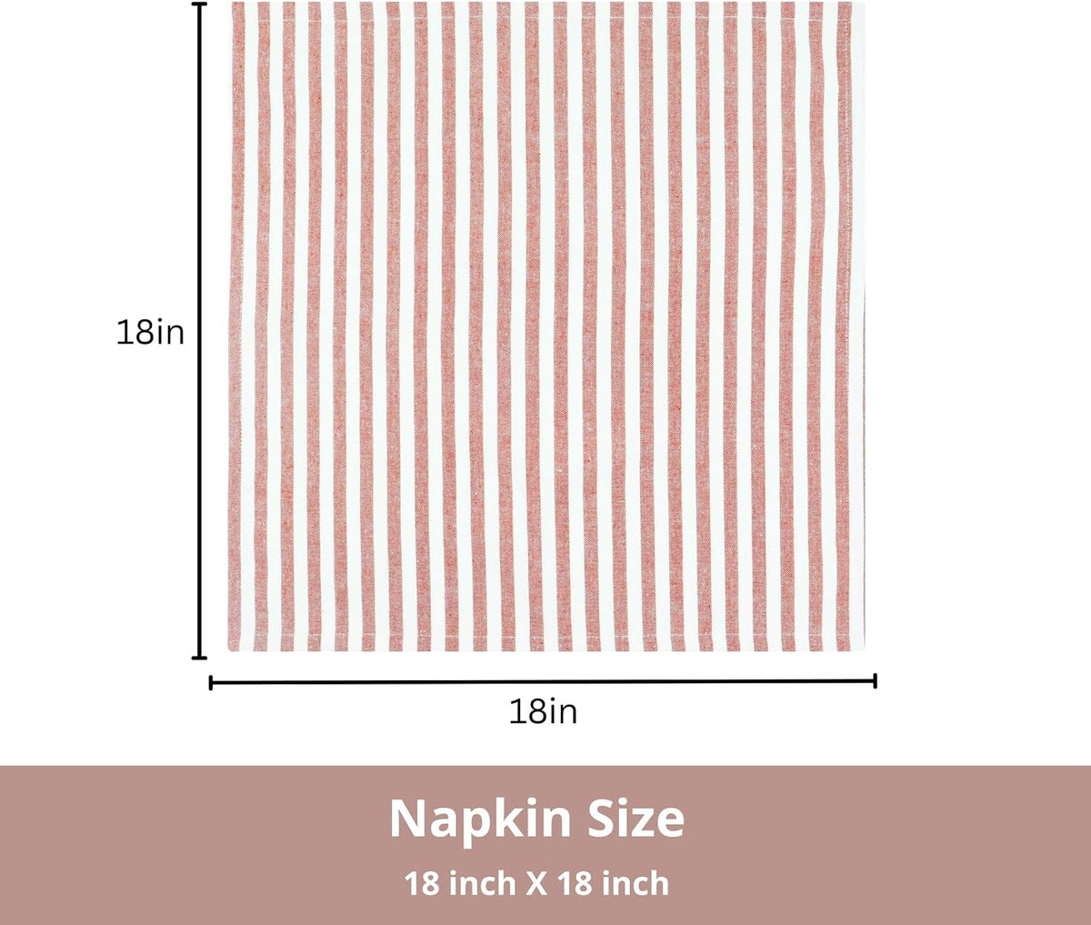 Plain Striped Cloth Napkins - Set of 12-100% Cotton - 18 x 18 Inch - Spring Easter Summer and Perfect Everyday Use