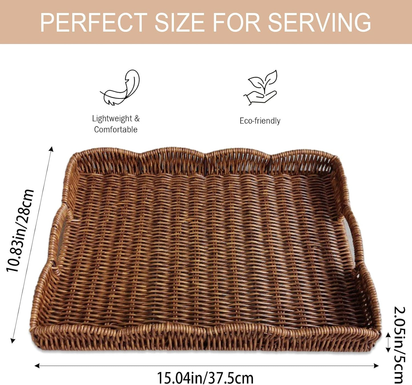 Rectangular Wicker Tray / Coffee Brown