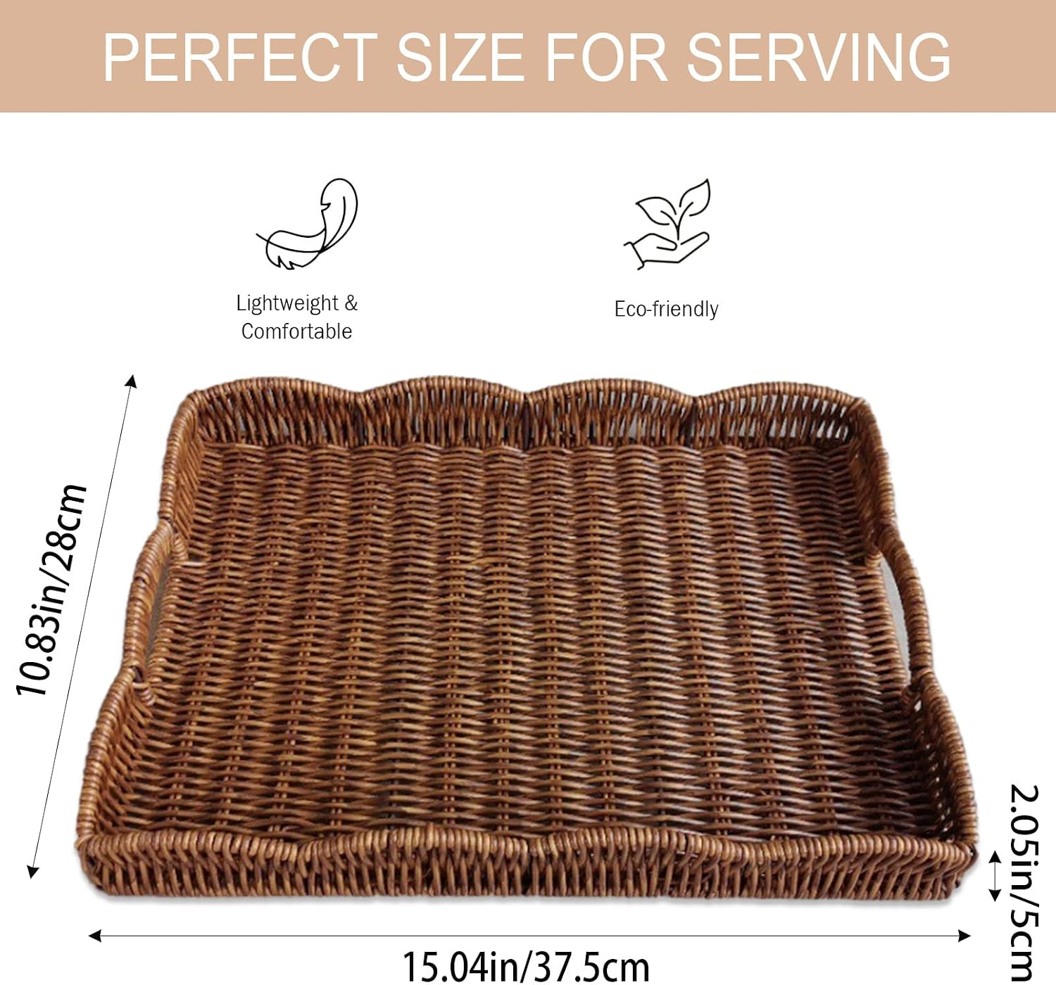 Rectangular Wicker Tray / Coffee Brown