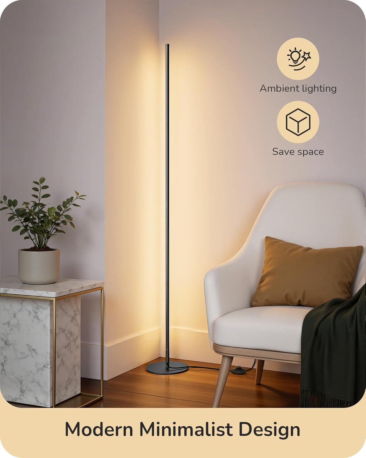Minimalist Dimmable Tall Light / Black / Set of 2