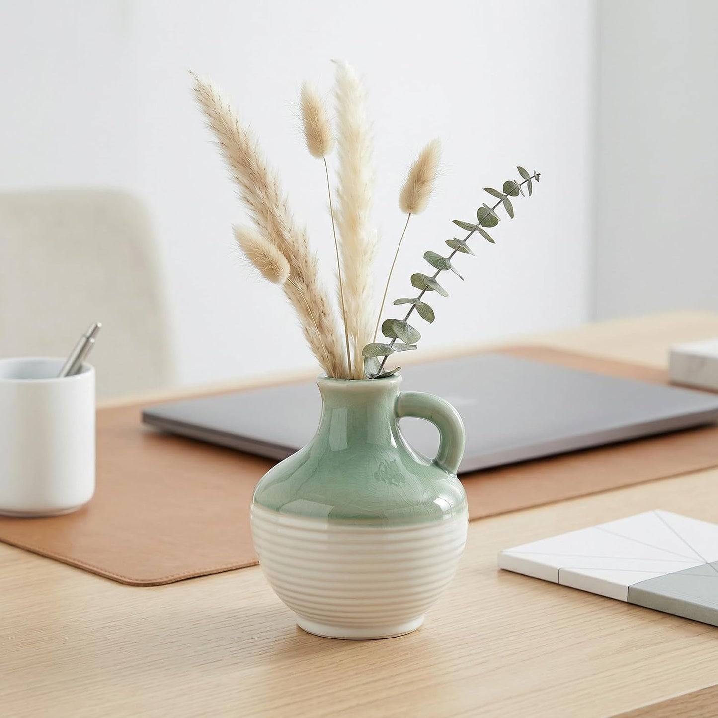 Small Ceramic Vase / 6 Inch / Mist Green