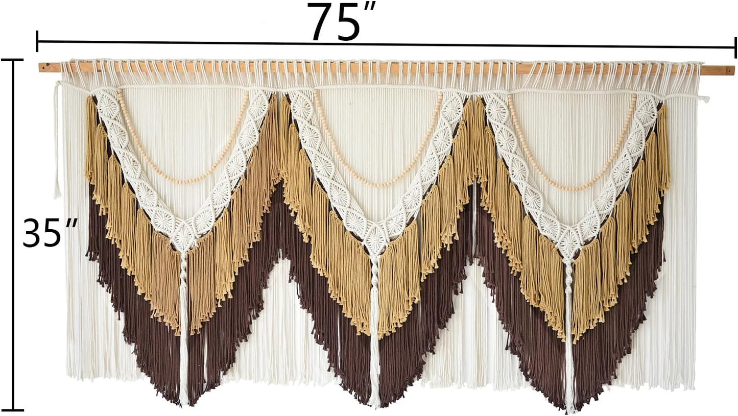Macrame Wall Hanging Boho Wall Art / Brown